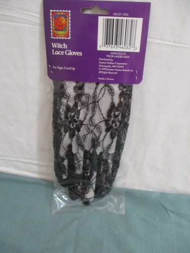 Halloween Hexe schwarze Spitzenhandschuhe neu im Pkg. - Bild 2 von 2
