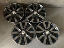 4 Vw Volkswagen Golf Jetta Gli Satin Black Wheels Rims Caps 17 Hol.69936