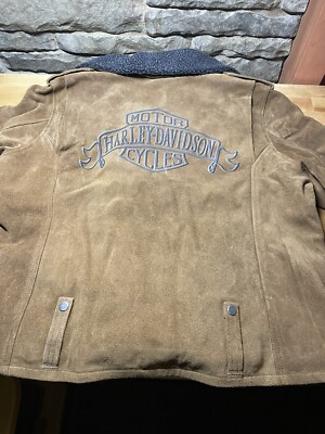 Harley Davidson Womens Suede Brown Biker Jacket 97009-20VW/022L