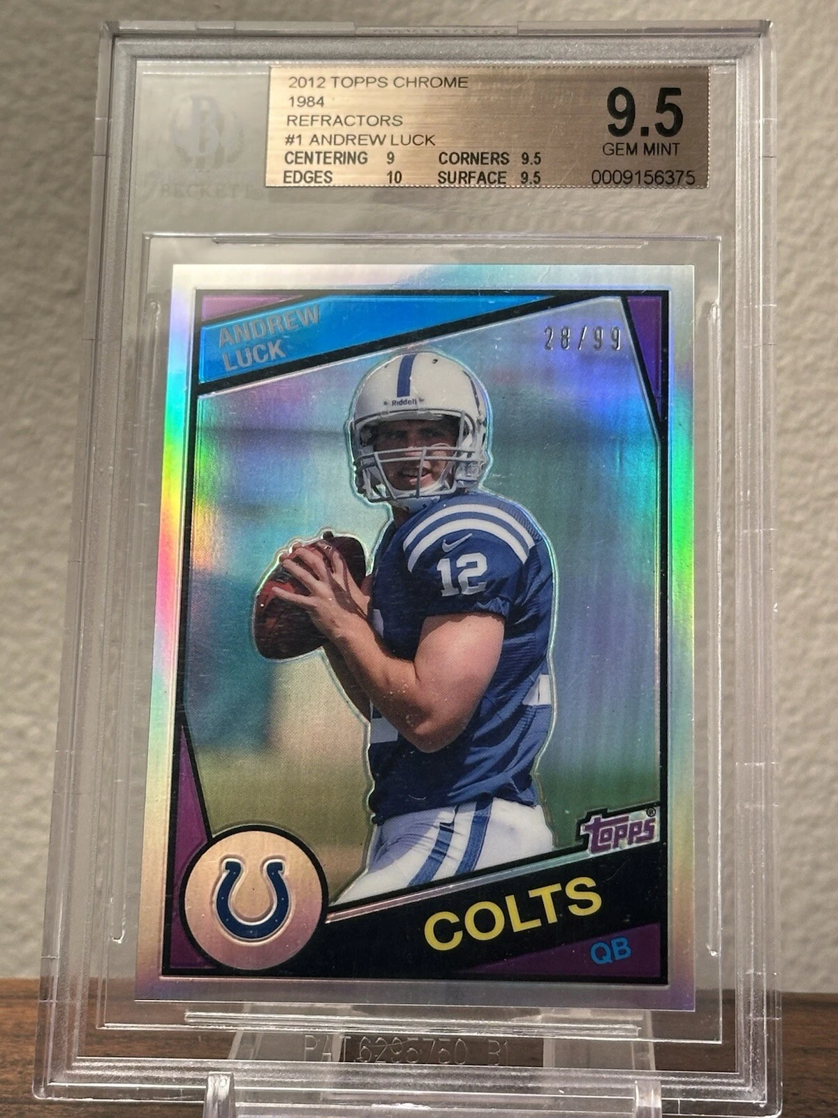 Andrew Luck Topps Chrome 1984 Inserts #1 Autograph Refractor