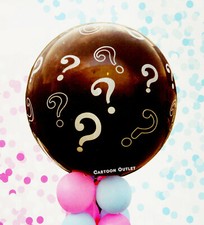 Baby Gender Reveal Balloon Jumbo 36 Inch black pink and blue confetti boy girl