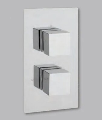 eastbrooks Twin Control Duschventil mit Umsteller eckige Griffe und Platte 