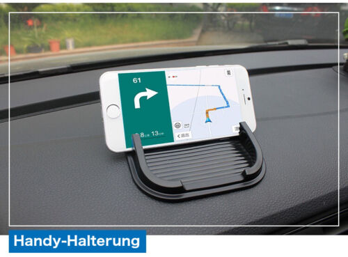 Anti Rutsch Matte Auto KFZ Handy Smartphone Halter Halterung Schwarz Ständer NEU - Bild 1 von 7