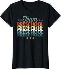 Vintage Team Preschool Back To School Teacher Gift Ladies' Crewneck T-Shirt