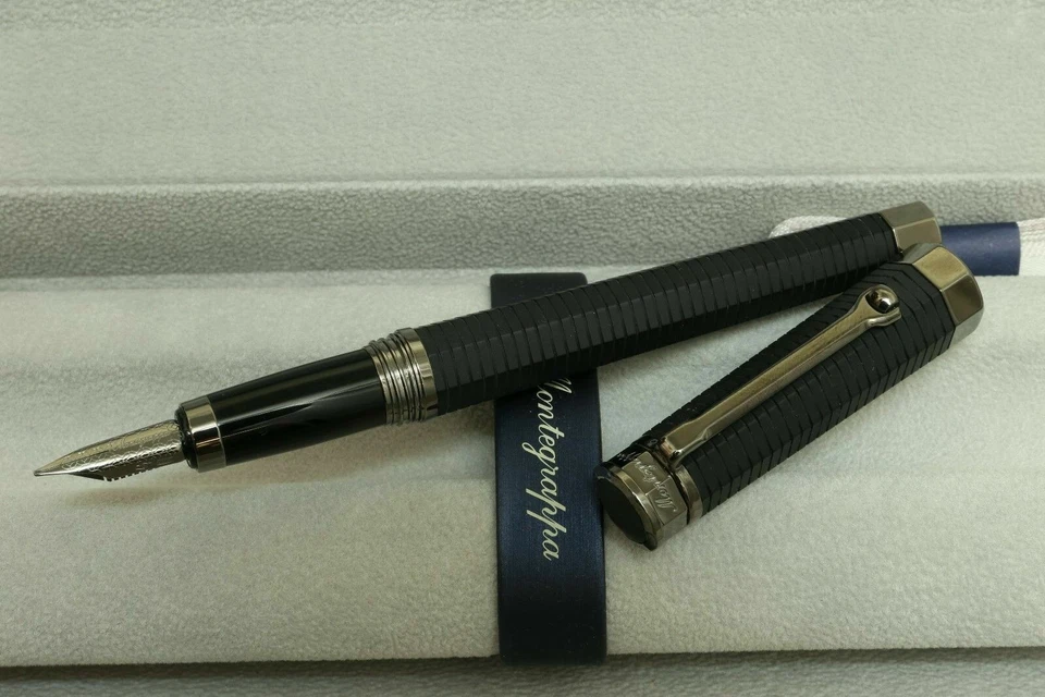 Montegrappa "NEROUNO LINEA" Füller NIB 18 Karat Gold M Schwarz eVp 535€ - Bild 2 von 4