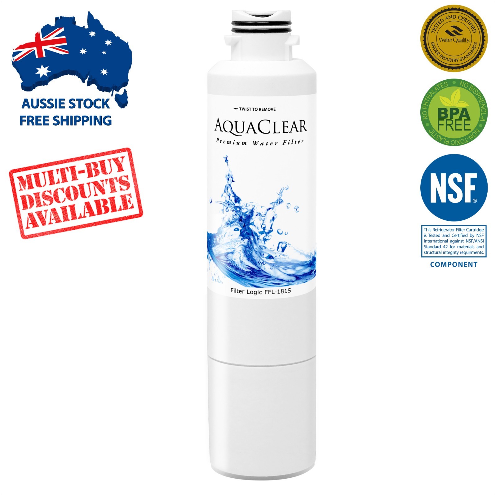 Premium Compatible Fridge Filter Fits Samsung SRF653CDLS eBay