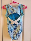 Cat and Jack Girls Blue Floral Gymnastics/Dance Leotard Size XS 4/5 — photo 2