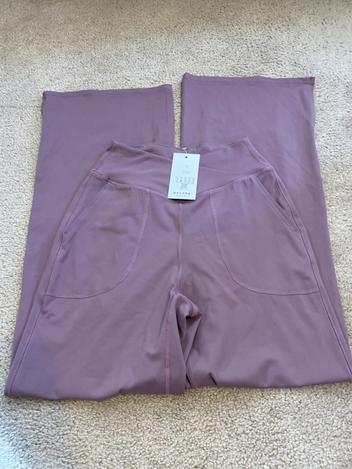 Halara Crossover Waistband Lilac Flare Leggings Size Small S NWT Tik
