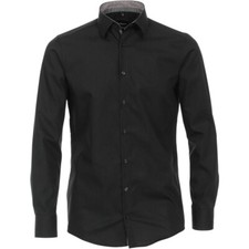 Venti men's long sleeve shirt business shirt black plain 123942200 800