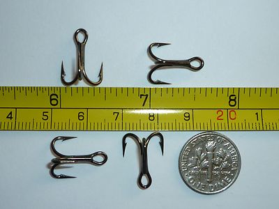 (100) VMC 4X OSHAUGHNESSY TREBLE HOOKS (SIZE 8) BLACK (9626BN) BULK 9626 BN 