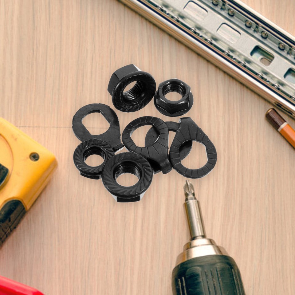 1 Set Axle Nuts Fastening Bicycle Axle Nuts Metal Flange Nuts Bike