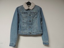 Ci Sono Sherpa Denim Jacket Blue Size Small Dh001 Ll 03