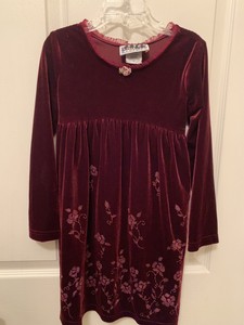 girls burgundy velvet dress