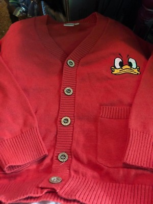 DISNEY BABY Poppin Orange Donald Duck Cardigan Size 4T