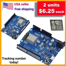 *2 units* WeMos D1 CH340 WiFi Board ESP8266 ESP-12F compatible w Arduino UNO IDE
