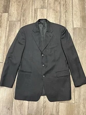 HUGO BOSS Mens 44R Solid Black Soft Super 100 Wool Blazer Sport Coat Suit Jacket