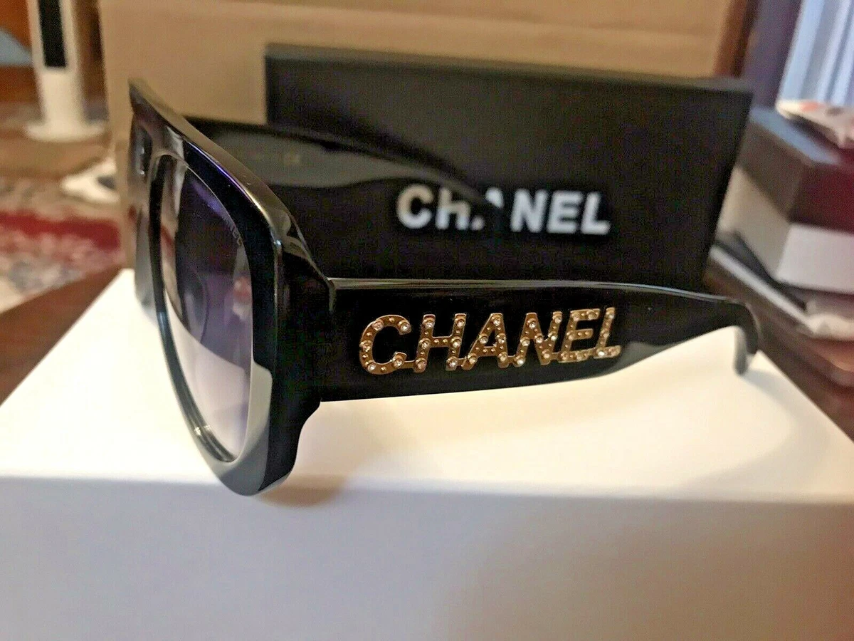 Chanel Brown Bronze Ombre Tinted Gold Crystal CC Rimless Kylie