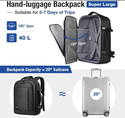 Zaino Cabina Ryanair 40x20x25cm - Bagaglio A Mano 20L Con Scomparto PC E Scarpe Per Viaggi - Foto 6