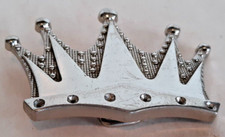 silver belt buckle crown shaped 4" long unbranded