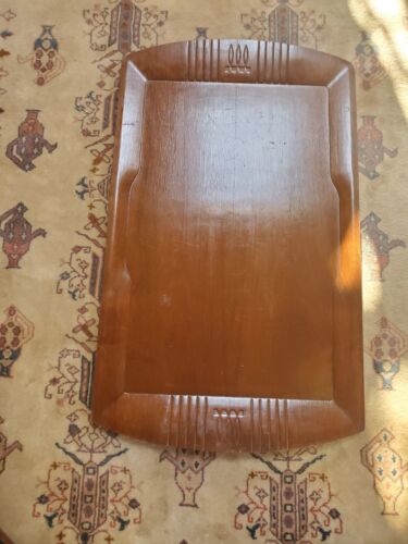 Vintage Art Deco MCM Toastmasters Wood Hospitality Tray Large 26x15.5 - Picture 1 of 23