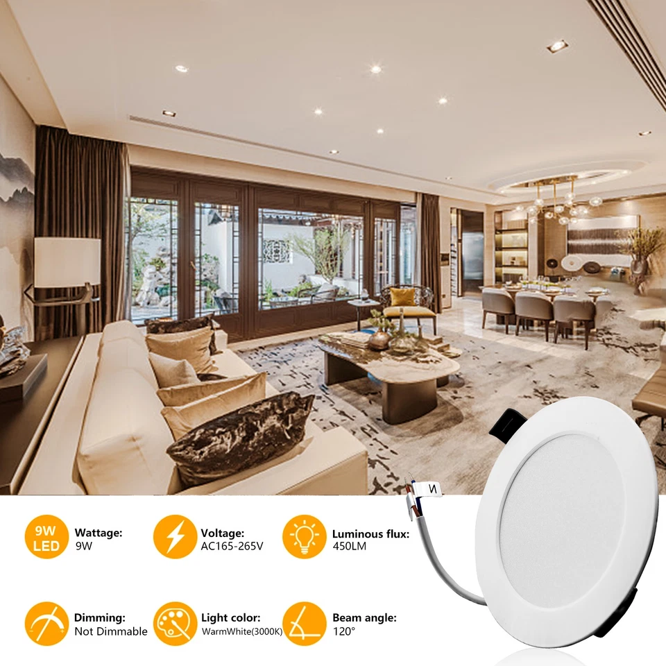 LED Panel Einbaustrahler Deckenleuchte Einbauleuchte Flach Einbau Spot 230V Rund - Bild 3 von 4