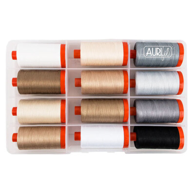 Aurifil Thread Kit The Basic Collection 12 LARGE SPOOLS COTTON 50WT (1422YDS EA)