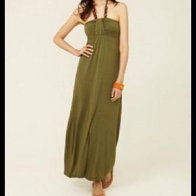 NWT Design History Green Halter Knit Maxi Dress Medium BRAND NEW!! | eBay