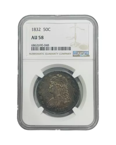 1832 Capped Bust Silver Half Dollars 50c NGC AU58