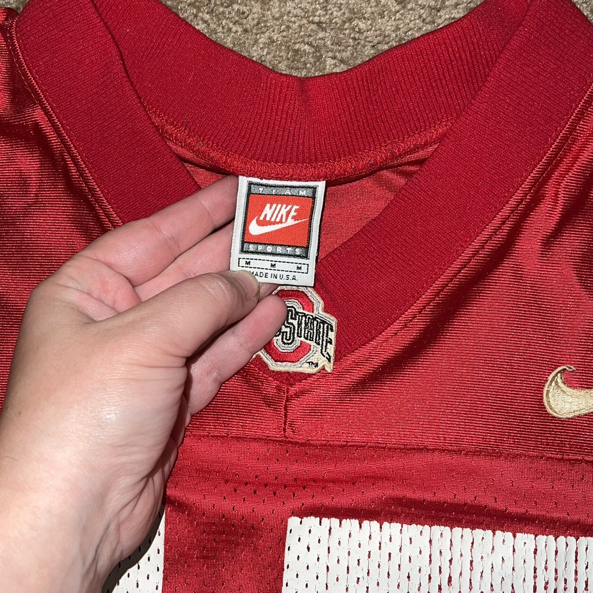 Vtg 90s Nike Team Sports Ohio State Gold Logo Football USA