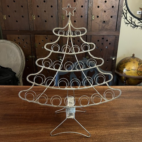 🎄VINTAGE Hallmark Silver Self Standing Christmas Tree Photo/Card Holder Advent - Picture 2 of 5