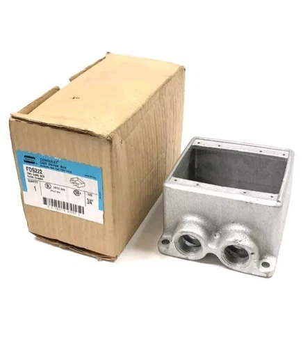 Crouse-Hinds FDS222 Cast Device Box 3/4 2 Entry Cst Al Fd Bx Two Gng --m3s2 mm