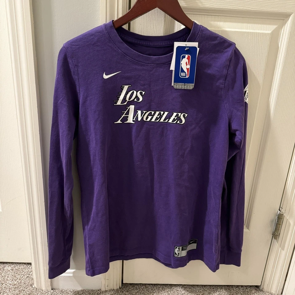 Nike Women's Medium City Edition Los Angeles Lakers Purple Long Sleeve T-Shirt - Image 2 of 4