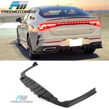Fits 21-24 Kia K5 GT-Line Matte Black Rear Bumper Diffuser Lip PP 3PC Set