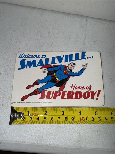 DC Superboy Welcome to Smallville Cardboard Sign Mancave Double Sided RARE - Picture 9 of 10