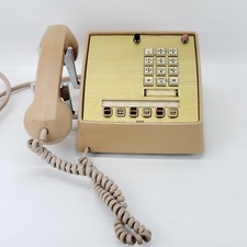 Vintage 1970s Beige/Gold Ashe Electric 3-Line Receptionist Desk Phone- Untested