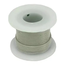 100 Feet Gray 22 Gauge Solid Hook-Up Wire, Tinned Copper, PVC Insulation