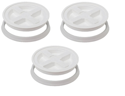 White Gamma Seal Lids - 3 Pack (with 10% - 60% humidity indicator card)