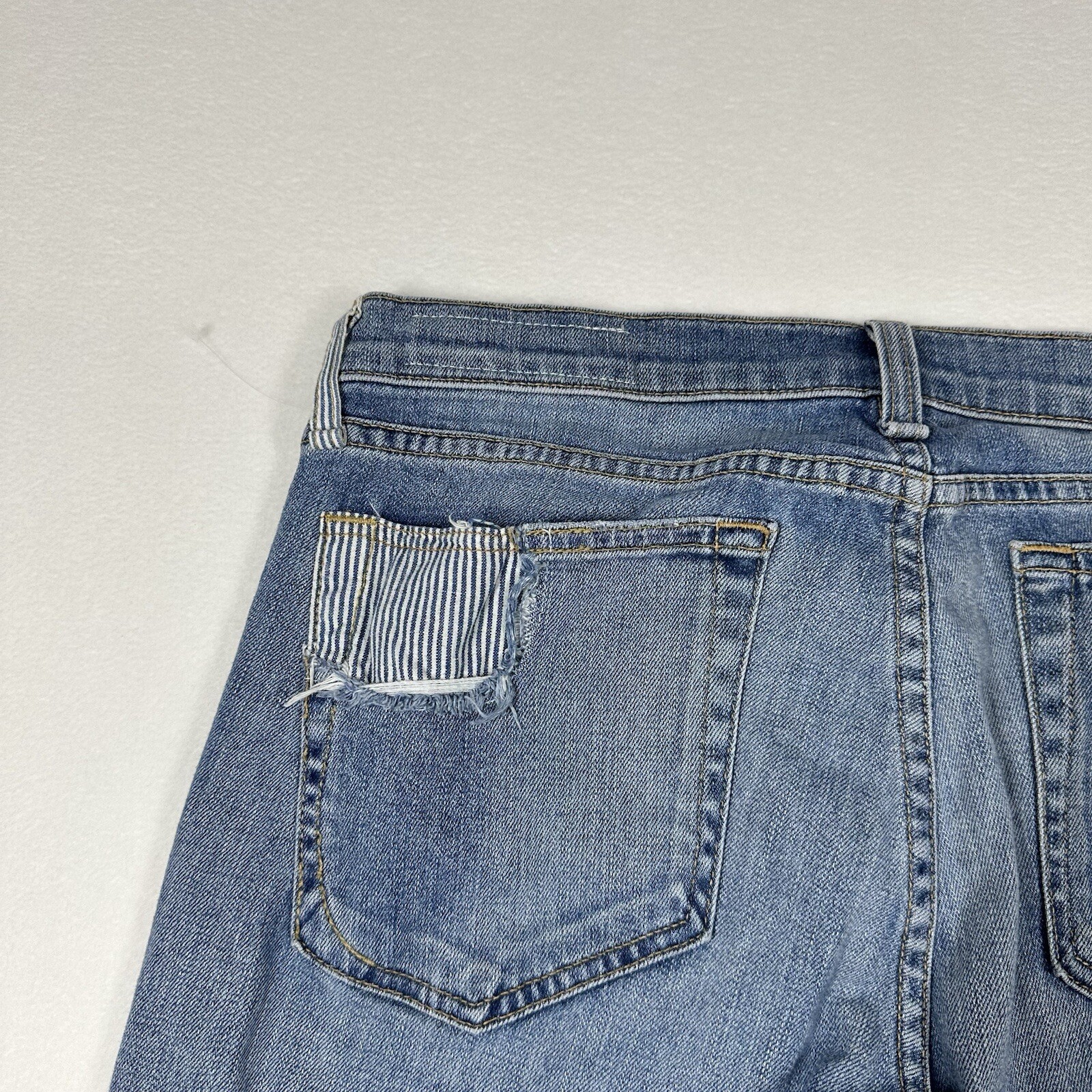 Rag & Bone Tomboy Patchwork Distressed Blue Jeans… - image 11