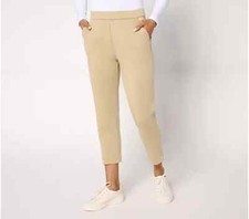 T 182 Isaac Mizrahi Live Petite Clubhouse Scuba Knit Crop Pants Petite M