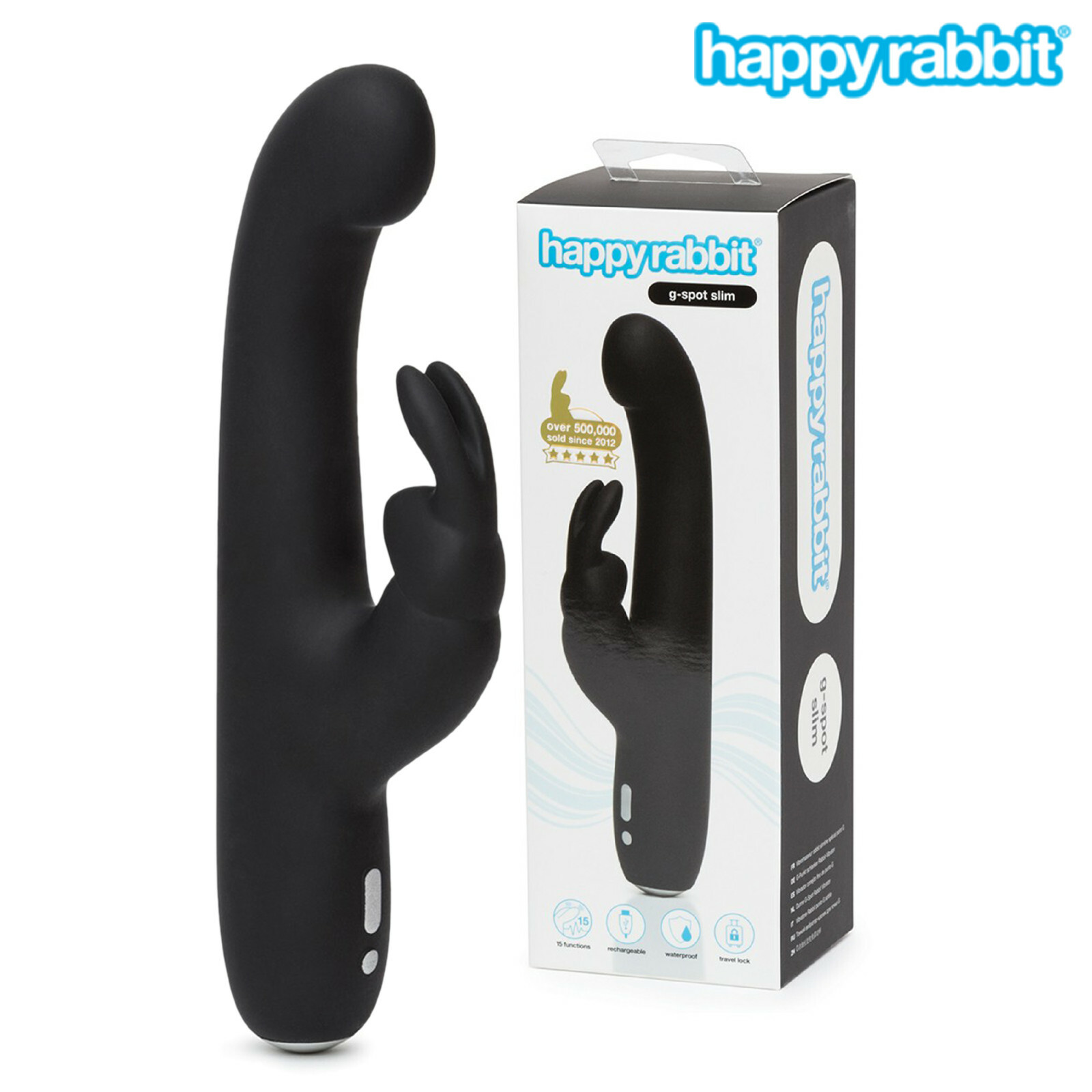 Happy Rabbit Slimline G-Spot Rabbit Vibrator Vibratore Donna Sottile Clit Vagina