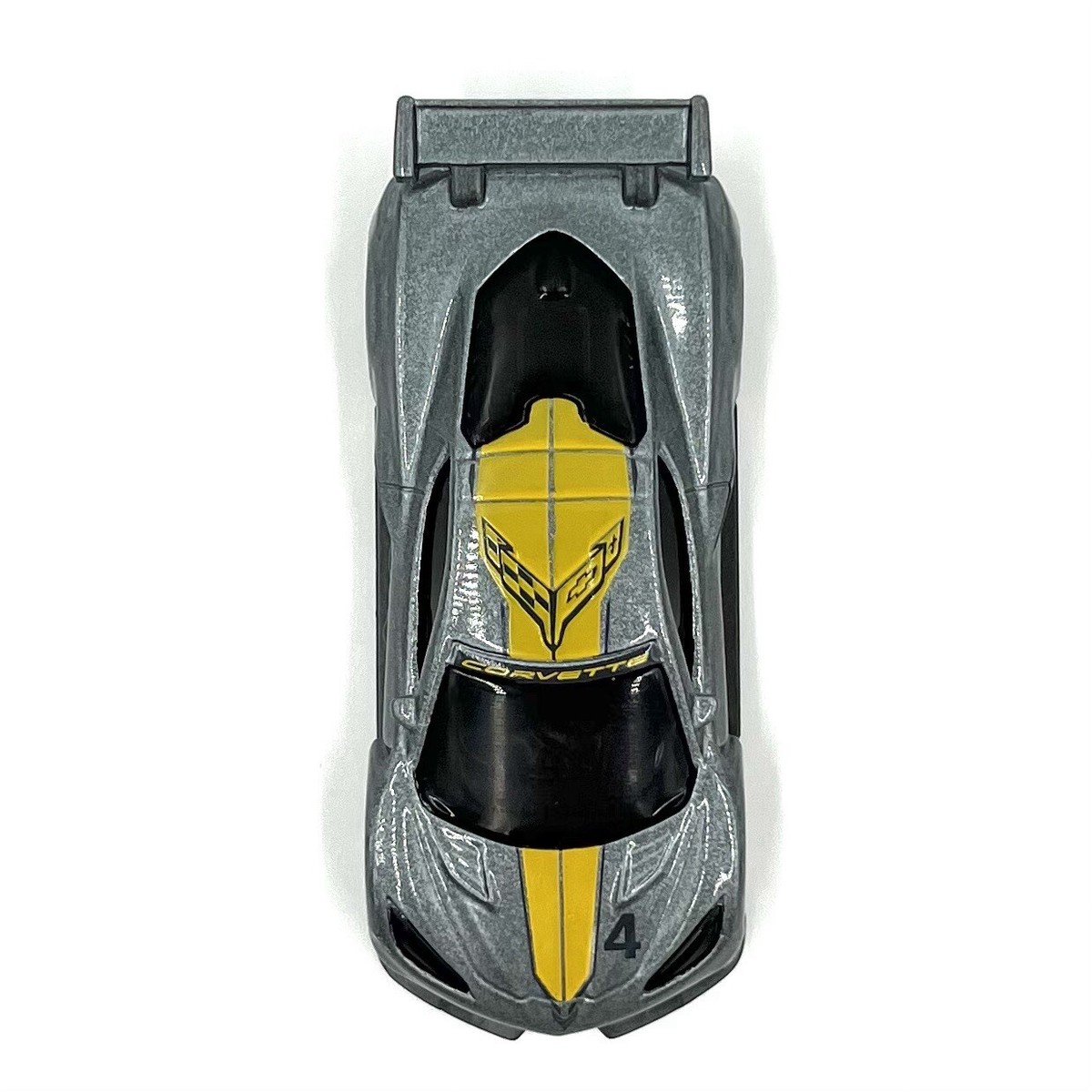 Hot Wheels Corvette C8-R Race Day Argento - 1/64 Con Ruote Nere, Modificata