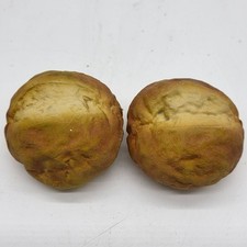 Faux Bread Rolls Set of 2 Fake Bakery Display Props Round Artisan Buns Decor
