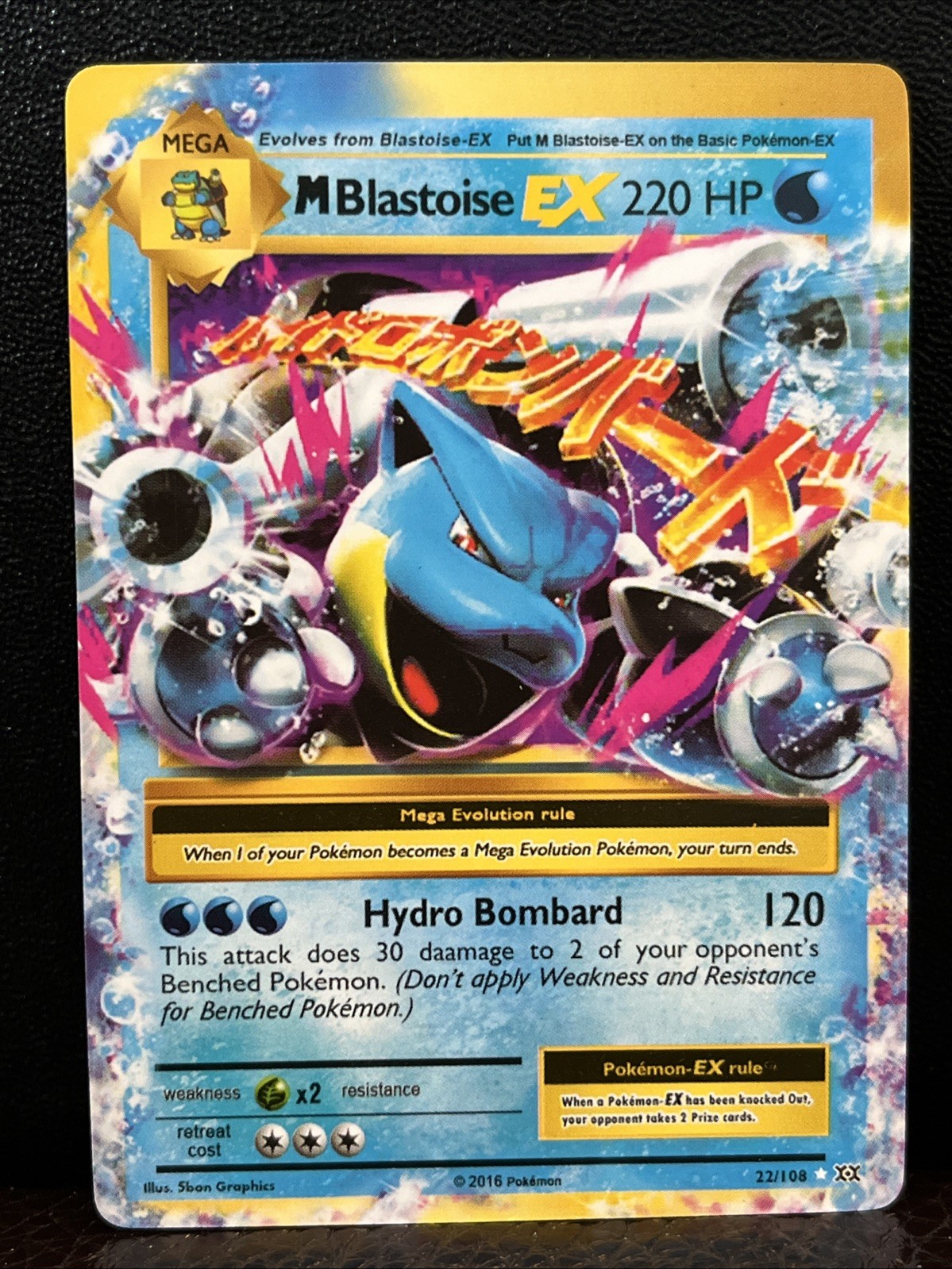 M Blastoise EX 22/108 XY Evolutions Holo Near Mint Pokemon TCG