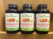 3 PACK ForestLeaf Advanced Dual Berberine HCl Berberine Supplement 1300mg 03/28