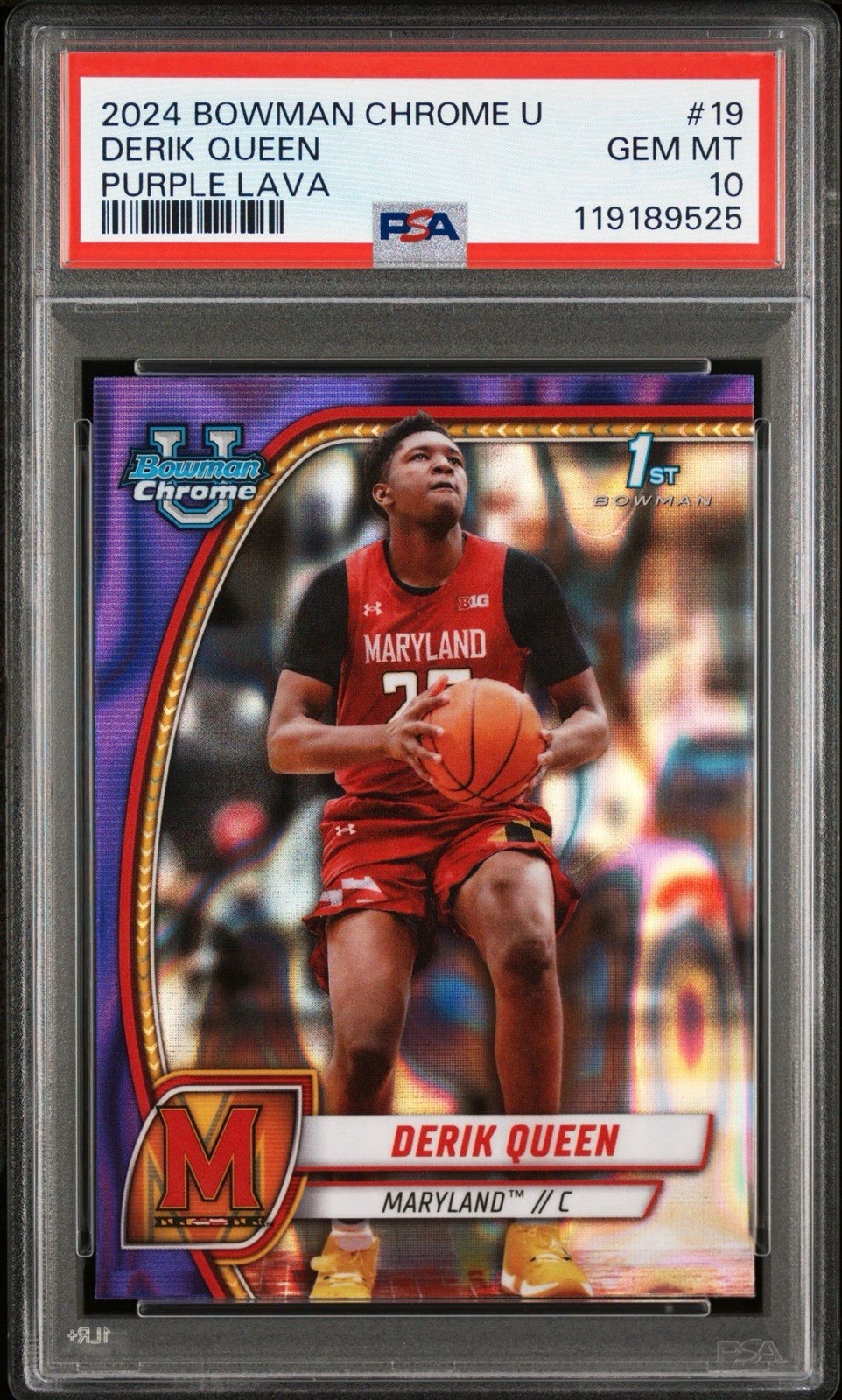 2024-25 Bowman U Chrome - Derik Queen #19 Purple Lava Refractor (RC) (PSA 10)