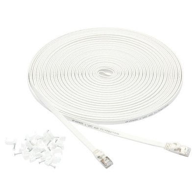 Amazon Basics RJ45 Cat-7 Ethernet Kabel 15.2m Weiß Gigabit Netzwerk Patchkabel