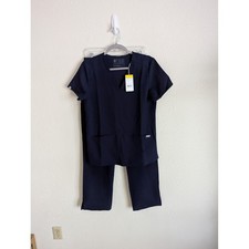 NWT FIGS Kasma top and Kade pants scrub set size S Navy medical uniform