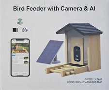 Bird Feeder, 5MP Solar-Powered Smart Bird Feeder with Camera, AI Identifies 