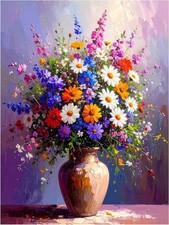Tile Mural Wildflower Bouquet Meadow Flowers Kitchen Bathroom Wall Backsplash