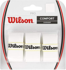 WILSON Tennis Racquet Pro over Grip, White, Pack of 3